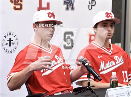 Thumbnail 1 in Trinity League Baseball Media Day - Mater Dei photogallery.