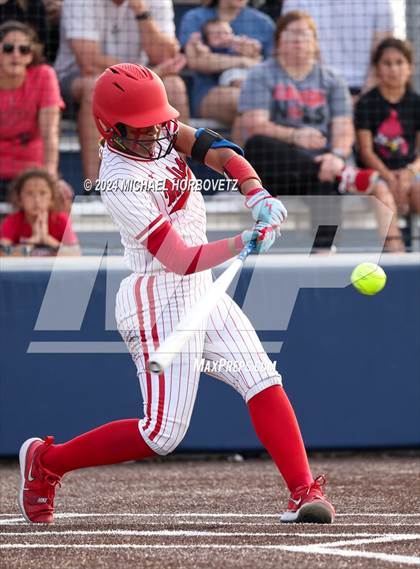 Thumbnail 2 in Melissa vs Wakeland (UIL 5A Softball Regional Semi-Final) photogallery.