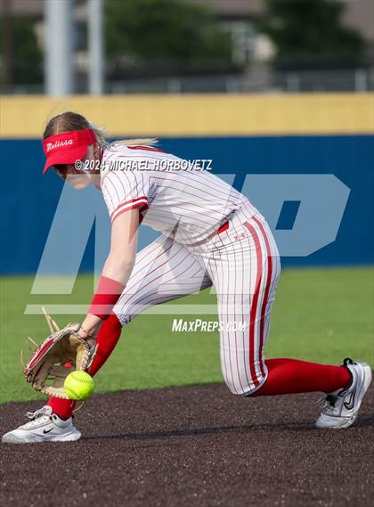 Thumbnail 2 in Melissa vs Wakeland (UIL 5A Softball Regional Semi-Final) photogallery.