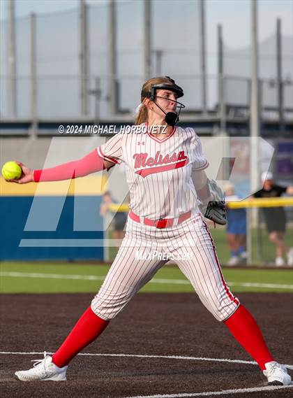 Thumbnail 1 in Melissa vs Wakeland (UIL 5A Softball Regional Semi-Final) photogallery.