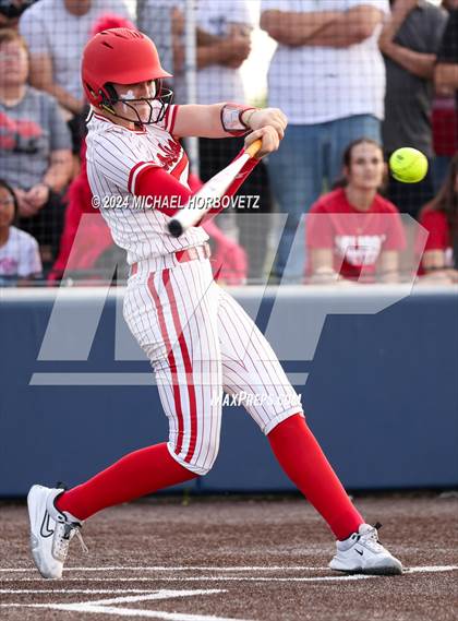 Thumbnail 2 in Melissa vs Wakeland (UIL 5A Softball Regional Semi-Final) photogallery.