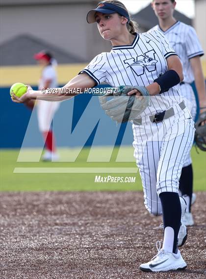Thumbnail 2 in Melissa vs Wakeland (UIL 5A Softball Regional Semi-Final) photogallery.