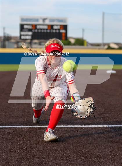 Thumbnail 1 in Melissa vs Wakeland (UIL 5A Softball Regional Semi-Final) photogallery.