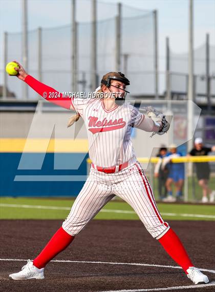 Thumbnail 2 in Melissa vs Wakeland (UIL 5A Softball Regional Semi-Final) photogallery.