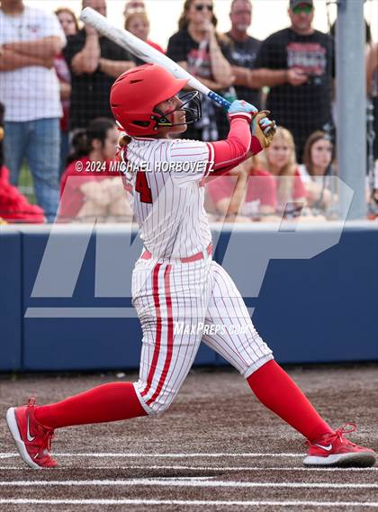 Thumbnail 3 in Melissa vs Wakeland (UIL 5A Softball Regional Semi-Final) photogallery.