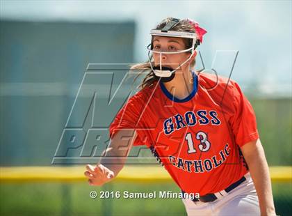 Thumbnail 2 in Gross Catholic vs. Northwest (Lincoln Public Schools Softball Classic) photogallery.
