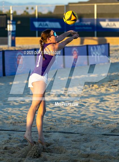 Thumbnail 2 in Norte Dame Prep vs. Desert Vista (AIA 6A Pairs D-I RD2) photogallery.
