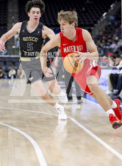 Thumbnail 1 in St. John Bosco vs Mater Dei (Trinity-Mission League Showcase) photogallery.