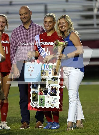 Thumbnail 1 in Charlotte Catholic @ Rocky River (Catholic Senior Night) photogallery.