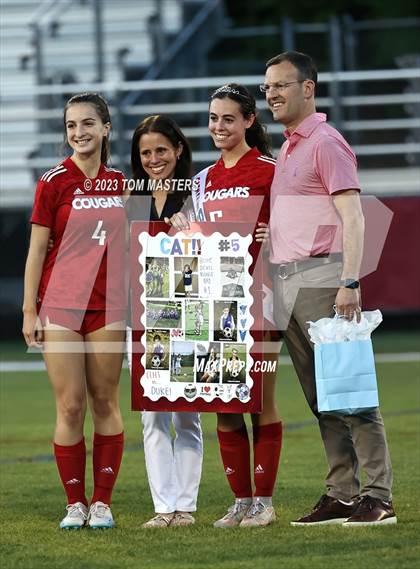 Thumbnail 1 in Charlotte Catholic @ Rocky River (Catholic Senior Night) photogallery.