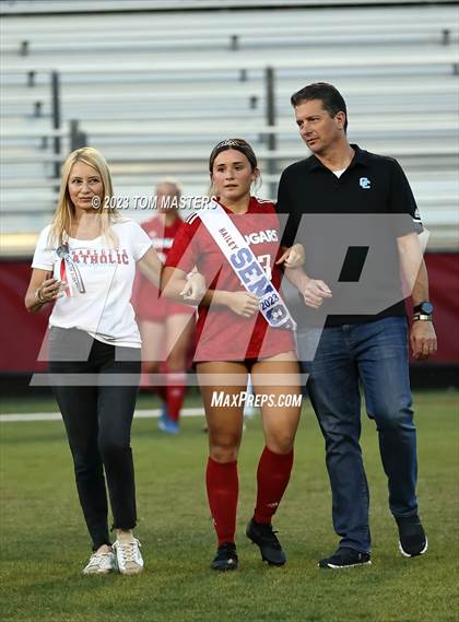 Thumbnail 3 in Charlotte Catholic @ Rocky River (Catholic Senior Night) photogallery.