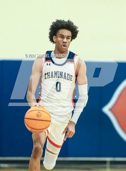 Thumbnail 3 in Chaminade vs Oak Park (9th Annual west valley Boys Basketball Tip-off Classic) photogallery.