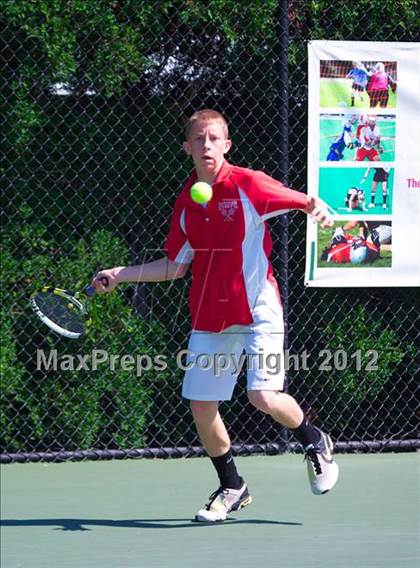 Thumbnail 2 in NYSPHSAA Boys Tennis Championships (Round 2) photogallery.