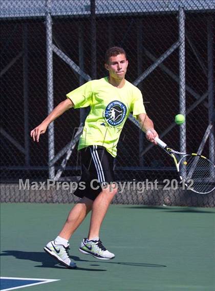 Thumbnail 2 in NYSPHSAA Boys Tennis Championships (Round 2) photogallery.