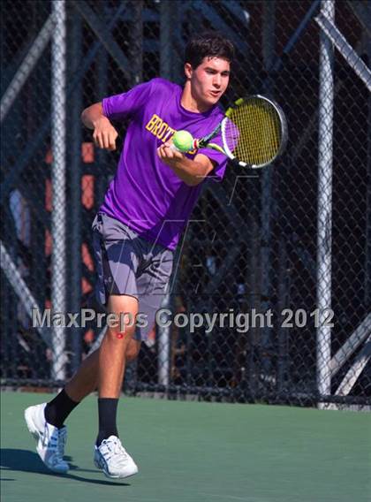 Thumbnail 3 in NYSPHSAA Boys Tennis Championships (Round 2) photogallery.