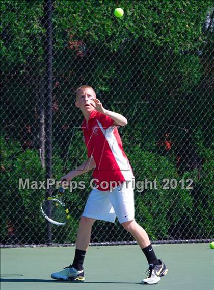 Thumbnail 2 in NYSPHSAA Boys Tennis Championships (Round 2) photogallery.