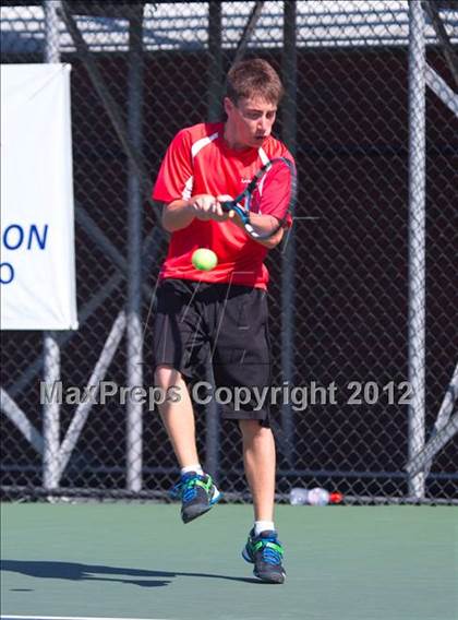Thumbnail 2 in NYSPHSAA Boys Tennis Championships (Round 2) photogallery.
