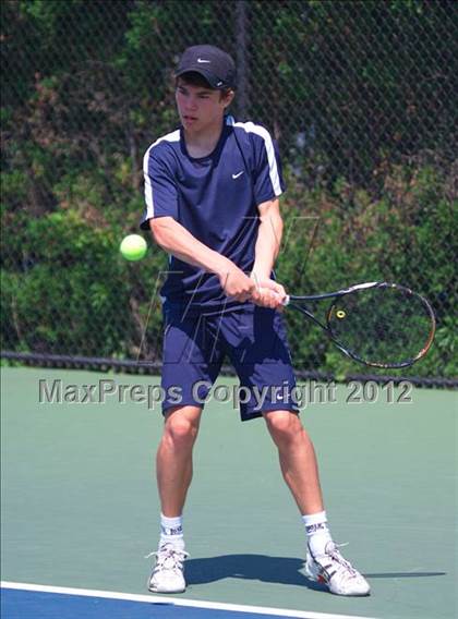 Thumbnail 1 in NYSPHSAA Boys Tennis Championships (Round 2) photogallery.