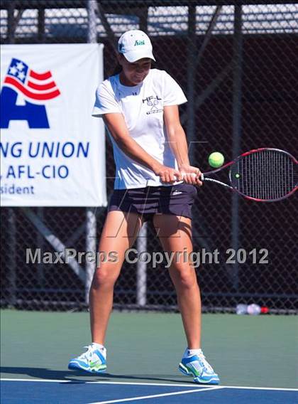 Thumbnail 1 in NYSPHSAA Boys Tennis Championships (Round 2) photogallery.