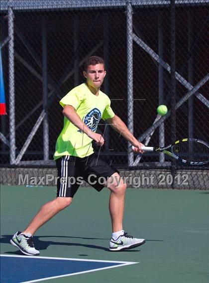 Thumbnail 3 in NYSPHSAA Boys Tennis Championships (Round 2) photogallery.