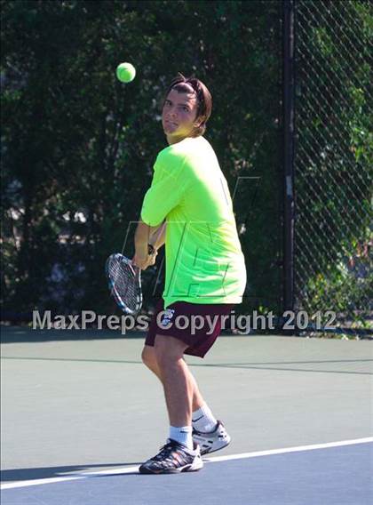 Thumbnail 1 in NYSPHSAA Boys Tennis Championships (Round 2) photogallery.