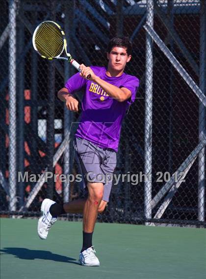 Thumbnail 1 in NYSPHSAA Boys Tennis Championships (Round 2) photogallery.
