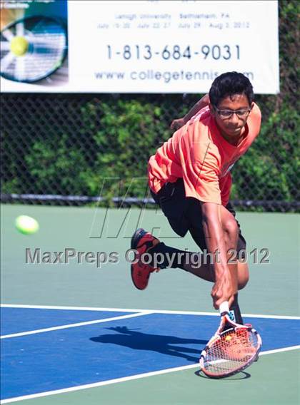 Thumbnail 2 in NYSPHSAA Boys Tennis Championships (Round 2) photogallery.