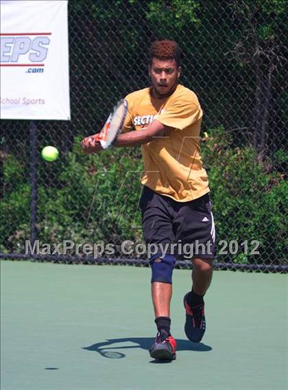 Thumbnail 3 in NYSPHSAA Boys Tennis Championships (Round 2) photogallery.