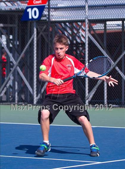 Thumbnail 3 in NYSPHSAA Boys Tennis Championships (Round 2) photogallery.