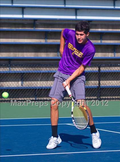 Thumbnail 3 in NYSPHSAA Boys Tennis Championships (Round 2) photogallery.
