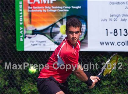 Thumbnail 3 in NYSPHSAA Boys Tennis Championships (Round 2) photogallery.