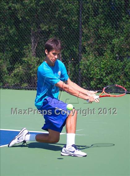 Thumbnail 1 in NYSPHSAA Boys Tennis Championships (Round 2) photogallery.