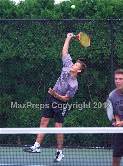 Thumbnail 1 in NYSPHSAA Boys Tennis Championships (Round 2) photogallery.