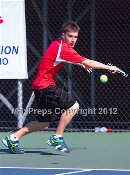 Thumbnail 3 in NYSPHSAA Boys Tennis Championships (Round 2) photogallery.