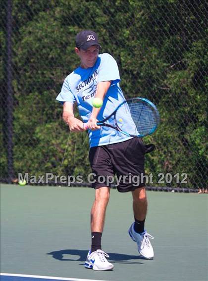 Thumbnail 2 in NYSPHSAA Boys Tennis Championships (Round 2) photogallery.