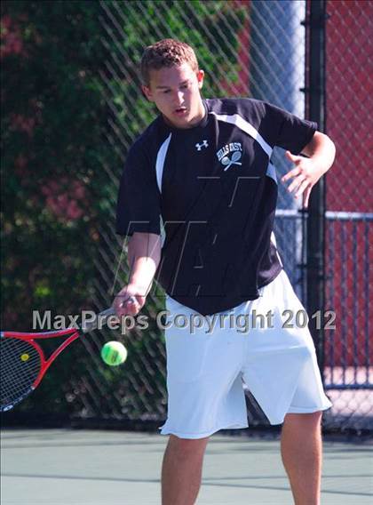 Thumbnail 2 in NYSPHSAA Boys Tennis Championships (Round 2) photogallery.