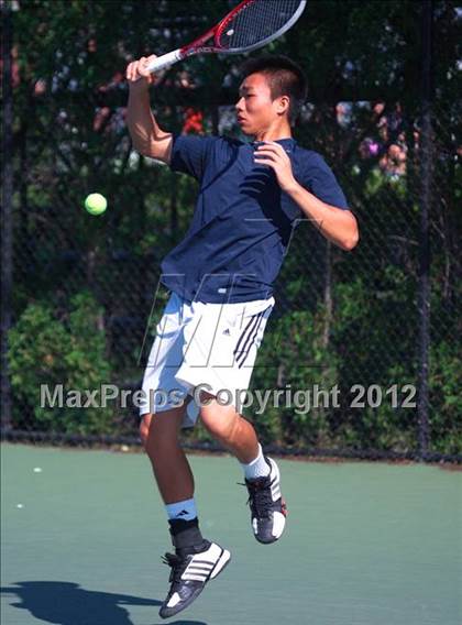 Thumbnail 3 in NYSPHSAA Boys Tennis Championships (Round 2) photogallery.