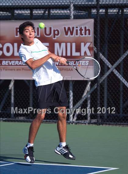 Thumbnail 1 in NYSPHSAA Boys Tennis Championships (Round 2) photogallery.