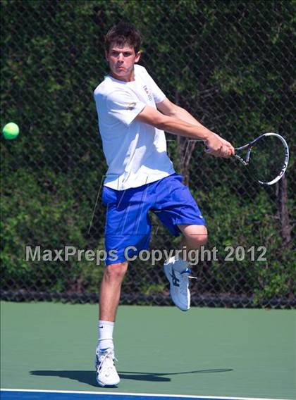 Thumbnail 1 in NYSPHSAA Boys Tennis Championships (Round 2) photogallery.