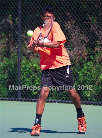 Thumbnail 1 in NYSPHSAA Boys Tennis Championships (Round 2) photogallery.