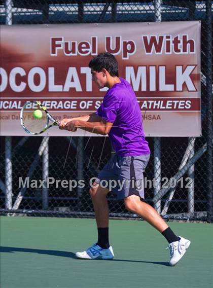 Thumbnail 2 in NYSPHSAA Boys Tennis Championships (Round 2) photogallery.