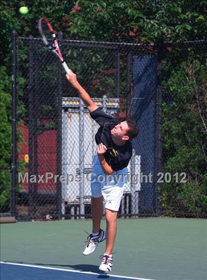 Thumbnail 3 in NYSPHSAA Boys Tennis Championships (Round 2) photogallery.