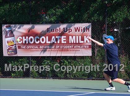 Thumbnail 1 in NYSPHSAA Boys Tennis Championships (Round 2) photogallery.