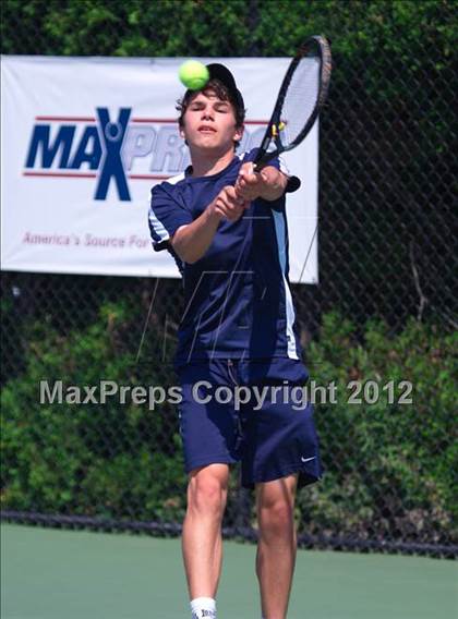Thumbnail 1 in NYSPHSAA Boys Tennis Championships (Round 2) photogallery.