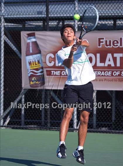 Thumbnail 2 in NYSPHSAA Boys Tennis Championships (Round 2) photogallery.