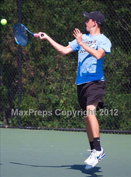 Thumbnail 3 in NYSPHSAA Boys Tennis Championships (Round 2) photogallery.