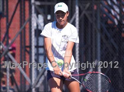 Thumbnail 1 in NYSPHSAA Boys Tennis Championships (Round 2) photogallery.