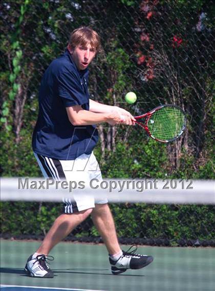Thumbnail 1 in NYSPHSAA Boys Tennis Championships (Round 2) photogallery.