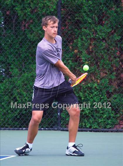 Thumbnail 3 in NYSPHSAA Boys Tennis Championships (Round 2) photogallery.
