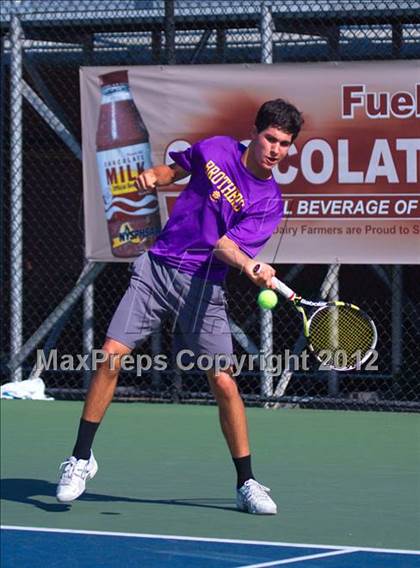 Thumbnail 1 in NYSPHSAA Boys Tennis Championships (Round 2) photogallery.